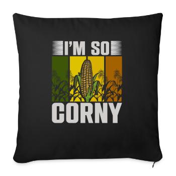 At So Corny Wheat Corn Oats Fam Farming - Sofa pillowcase 17,3'' x 17,3'' (45 x 45 cm) - black - Front