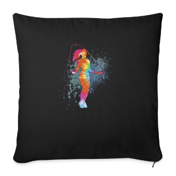 Fitness Roping - Jumping rope for women - Sofa pillowcase 17,3'' x 17,3'' (45 x 45 cm) - black - Front