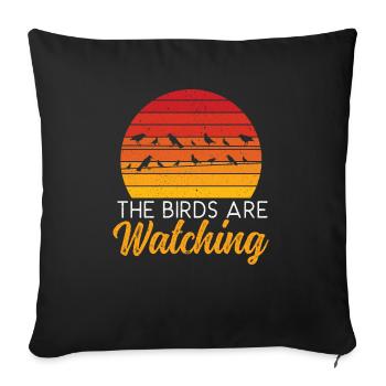 The Birds Are Watching Bird Conspiracy Theory - Sofa pillowcase 17,3'' x 17,3'' (45 x 45 cm) - black - Front