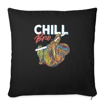 Sloth Chill Bro C’est comme ça - Housse de coussin décorative 45 x 45 cm - noir - Devant