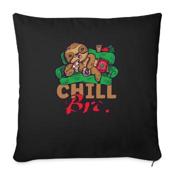 Sloth Chill Bro C’est comme ça - Housse de coussin décorative 45 x 45 cm - noir - Devant