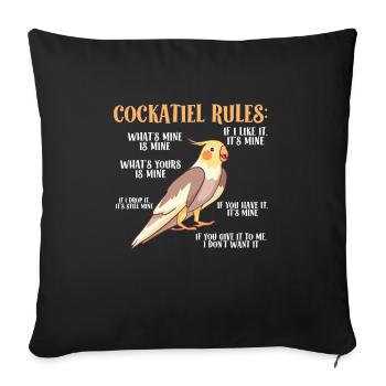 Cockatiel Cockatiel Cockatoo Perroquet Oiseau Cadeau - Housse de coussin décorative 45 x 45 cm - noir - Devant