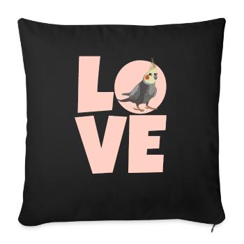 Cockatiel Cockatiel Cockatoo Perroquet Oiseau Cadeau - Housse de coussin décorative 45 x 45 cm - noir - Devant