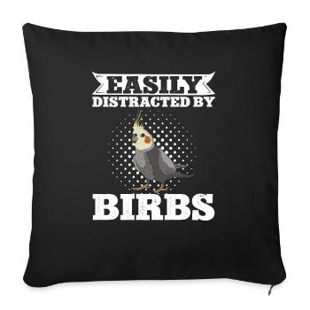 Cockatiel Cockatiel Cockatoo Perroquet Oiseau Cadeau - Housse de coussin décorative 45 x 45 cm - noir - Devant