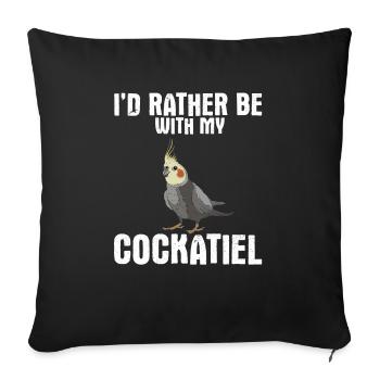 Cockatiel Cockatiel Cockatoo Perroquet Oiseau Cadeau - Housse de coussin décorative 45 x 45 cm - noir - Devant