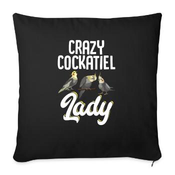 Cockatiel Cockatiel Cockatoo Perroquet Oiseau Cadeau - Housse de coussin décorative 45 x 45 cm - noir - Devant