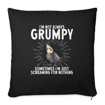 Calopsitte Cacatoès Perroquet Oiseau Cadeau - Housse de coussin décorative 45 x 45 cm - noir - Devant