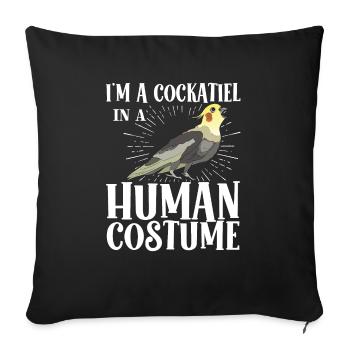 Cockatiel Cockatiel Cockatoo Perroquet Oiseau Cadeau - Housse de coussin décorative 45 x 45 cm - noir - Devant