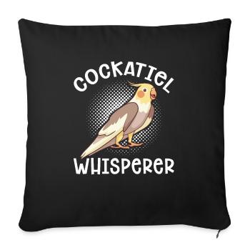 Cockatiel Cockatiel Cockatoo Perroquet Oiseau Cadeau - Housse de coussin décorative 45 x 45 cm - noir - Devant