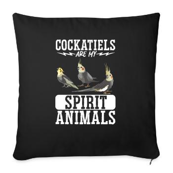 Cockatiel Cockatiel Cockatoo Perroquet Oiseau Cadeau - Housse de coussin décorative 45 x 45 cm - noir - Devant
