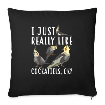 Cockatiel Cockatiel Cockatoo Perroquet Oiseau Cadeau - Housse de coussin décorative 45 x 45 cm - noir - Devant
