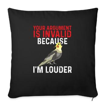 Cockatiel Cockatiel Cockatoo Perroquet Oiseau Cadeau - Housse de coussin décorative 45 x 45 cm - noir - Devant