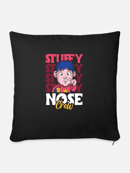 Stuffy Nose Crew Shirt Geschenk - Sofakissenbezug 45 x 45 cm - Schwarz