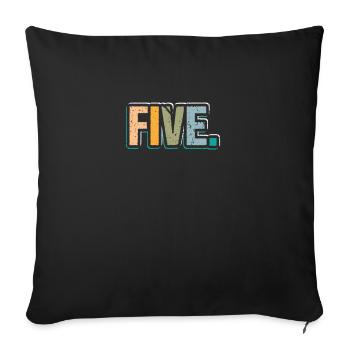 5th Birthday Kids Toodler Five Birthday - Sofa pillowcase 17,3'' x 17,3'' (45 x 45 cm) - black - Front