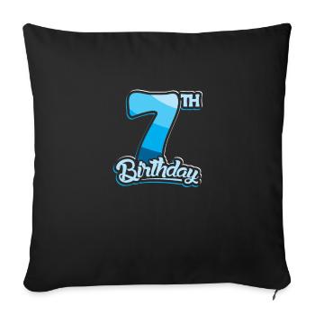 7th Birthday Kids Seven Birthday - Sofakissenbezug 45 x 45 cm - Schwarz - Vorne