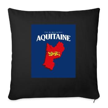 Fier de mes Racines Aquitaine Bleu - Housse de coussin décorative 45 x 45 cm - noir - Devant