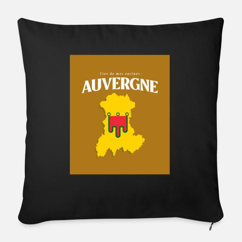 Fier de mes Racines Auvergne Or - Housse de coussin décorative 45 x 45 cm - noir