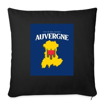 Fier de mes Racines Auvergne Bleu - Housse de coussin décorative 45 x 45 cm - noir - Devant