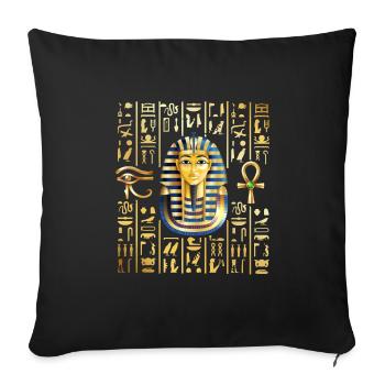 hieroglyphics pharaoh Design for a pharaoh - Sofa pillowcase 17,3'' x 17,3'' (45 x 45 cm) - black - Front