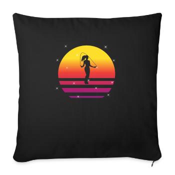 Fitness Roping - Corde à sauter au coucher du soleil - Housse de coussin décorative 45 x 45 cm - noir - Devant