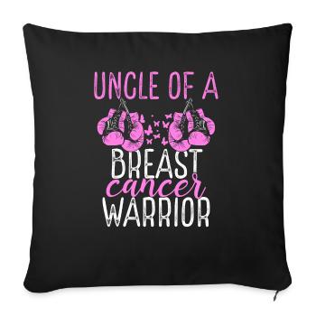 Uncle Breast Cancer Awareness Niece Nephew - Sofakissenbezug 45 x 45 cm - Schwarz - Vorne