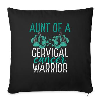 Aunt Cervical Cancer Awareness Niece Nephew - Sofa pillowcase 17,3'' x 17,3'' (45 x 45 cm) - black - Front