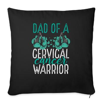 Dad Cervical Cancer Awareness Fathers Day Papa - Sofa pillowcase 17,3'' x 17,3'' (45 x 45 cm) - black - Front