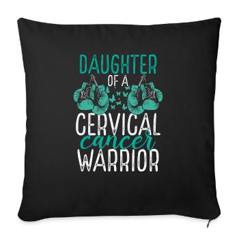 Daughter Cervical Cancer Awareness Month Ribbon - Sofa pillowcase 17,3'' x 17,3'' (45 x 45 cm) - black - Front