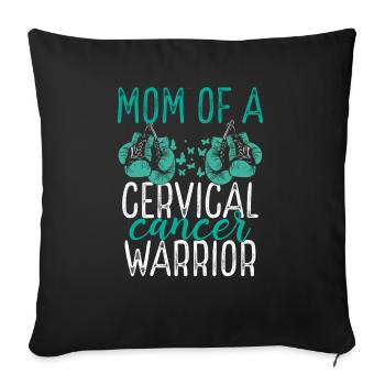 Mom Cervical Cancer Awareness Mothers Day Mama - Sofa pillowcase 17,3'' x 17,3'' (45 x 45 cm) - black - Front
