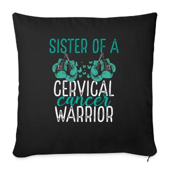 Sister Cervical Cancer Awareness Sibling Twin - Sofa pillowcase 17,3'' x 17,3'' (45 x 45 cm) - black - Front