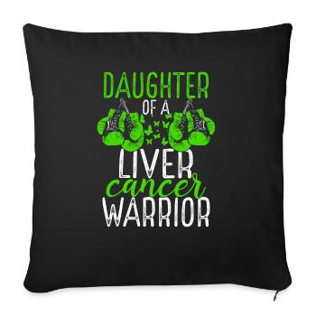 Ruban du Mois de la sensibilisation au cancer du foie des filles - Housse de coussin décorative 45 x 45 cm - noir - Devant