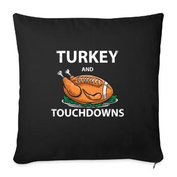 Türkei und Touchdowns Lustiger Thanksgiving-Fußball - Sofakissenbezug 45 x 45 cm - Schwarz - Vorne