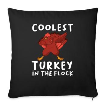 Coolest Turkey In The Flock Toddler Boys Thanksgiv - Sofa pillowcase 17,3'' x 17,3'' (45 x 45 cm) - black - Front