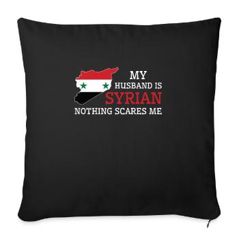 Rien ne me fait peur Mari syrien Syrie - Housse de coussin décorative 45 x 45 cm - noir - Devant