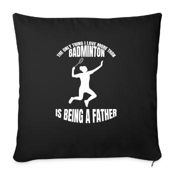 Joueur de badminton Fan de badminton Badminton - Housse de coussin décorative 45 x 45 cm - noir - Devant