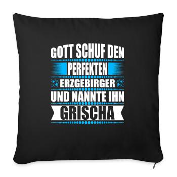 Erzgebirge Mann Namen Sachsen Grischa - Sofakissenbezug 45 x 45 cm - Schwarz - Vorne