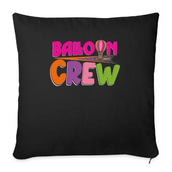 Balloon Crew Hot Air Balloon Flying Weightless - Sofa pillowcase 17,3'' x 17,3'' (45 x 45 cm) - black - Front