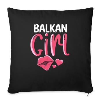 Balkan Girl Croatia Albania Kosovo Bosnia - Sofa pillowcase 17,3'' x 17,3'' (45 x 45 cm) - black - Front