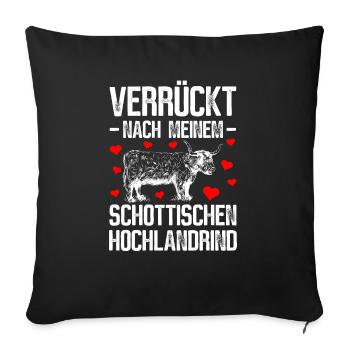 Verrückt Nach Meinem Schottischen Hochlandrind - Sofakissenbezug 45 x 45 cm - Schwarz - Vorne