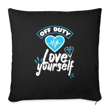 Off Duty Love Yourself - Sofa pillowcase 17,3'' x 17,3'' (45 x 45 cm) - black - Front