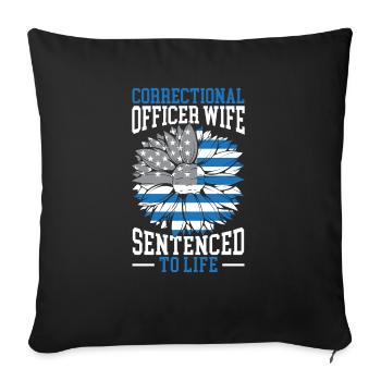 L’épouse d’un agent correctionnel condamnée à perpétuité - Housse de coussin décorative 45 x 45 cm - noir - Devant
