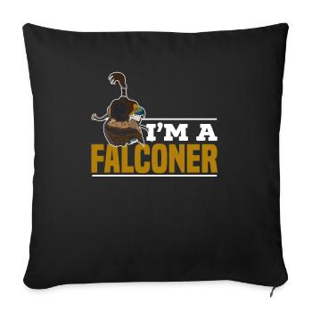 Fauconnerie Faucon Amant Maître Chasseur Fauconnier - Housse de coussin décorative 45 x 45 cm - noir - Devant