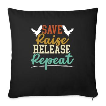 Save Raise Release Repeat Falconry Master Falconer - Sofakissenbezug 45 x 45 cm - Schwarz - Vorne