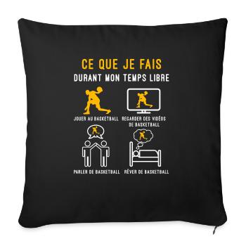 basketball temps libre cadeau basketteur - Housse de coussin décorative 45 x 45 cm - noir - Devant