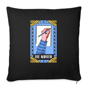 Der Schriftsteller Tarotkarte liest okkulte dunkle Magie - Sofakissenbezug 45 x 45 cm - Schwarz - Vorne