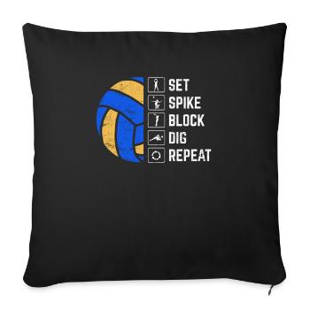 Volleyball Player Volleyball Lover Girls Mom Coach - Sofa pillowcase 17,3'' x 17,3'' (45 x 45 cm) - black - Front