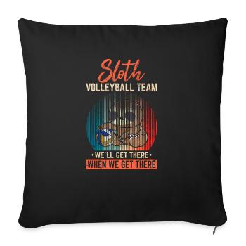 Funny Sloth Volleyball Team Volleyball Lover Full - Sofa pillowcase 17,3'' x 17,3'' (45 x 45 cm) - black - Front