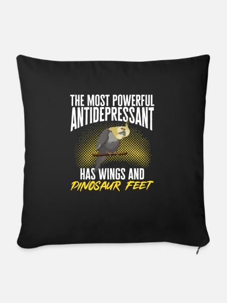 Nymphensittich Kakadu Papagei Vogel Geschenk - Sofakissenbezug 45 x 45 cm - Schwarz