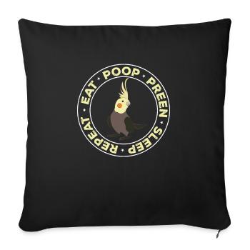 Cockatiel Cockatiel Cockatoo Perroquet Oiseau Cadeau - Housse de coussin décorative 45 x 45 cm - noir - Devant