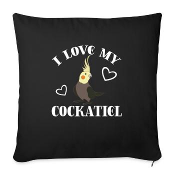 Cockatiel Cockatiel Cockatoo Perroquet Oiseau Cadeau - Housse de coussin décorative 45 x 45 cm - noir - Devant